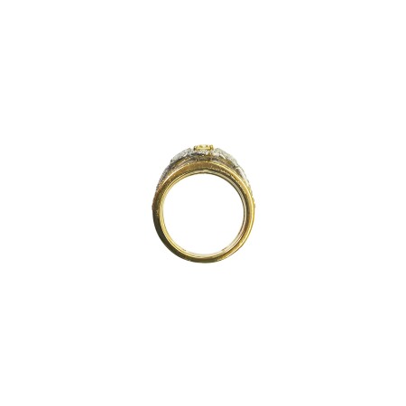 Bague Isabelle Barrier bicolore sertie de diamants naturels, taille 53